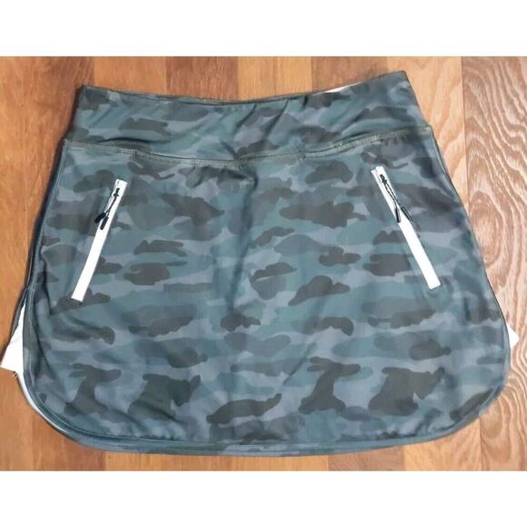 Jack Smith Pickleball Tennis Skort Skirt Shorts Sz large Ball & Zip Pockets Camo - Picture 1 of 5